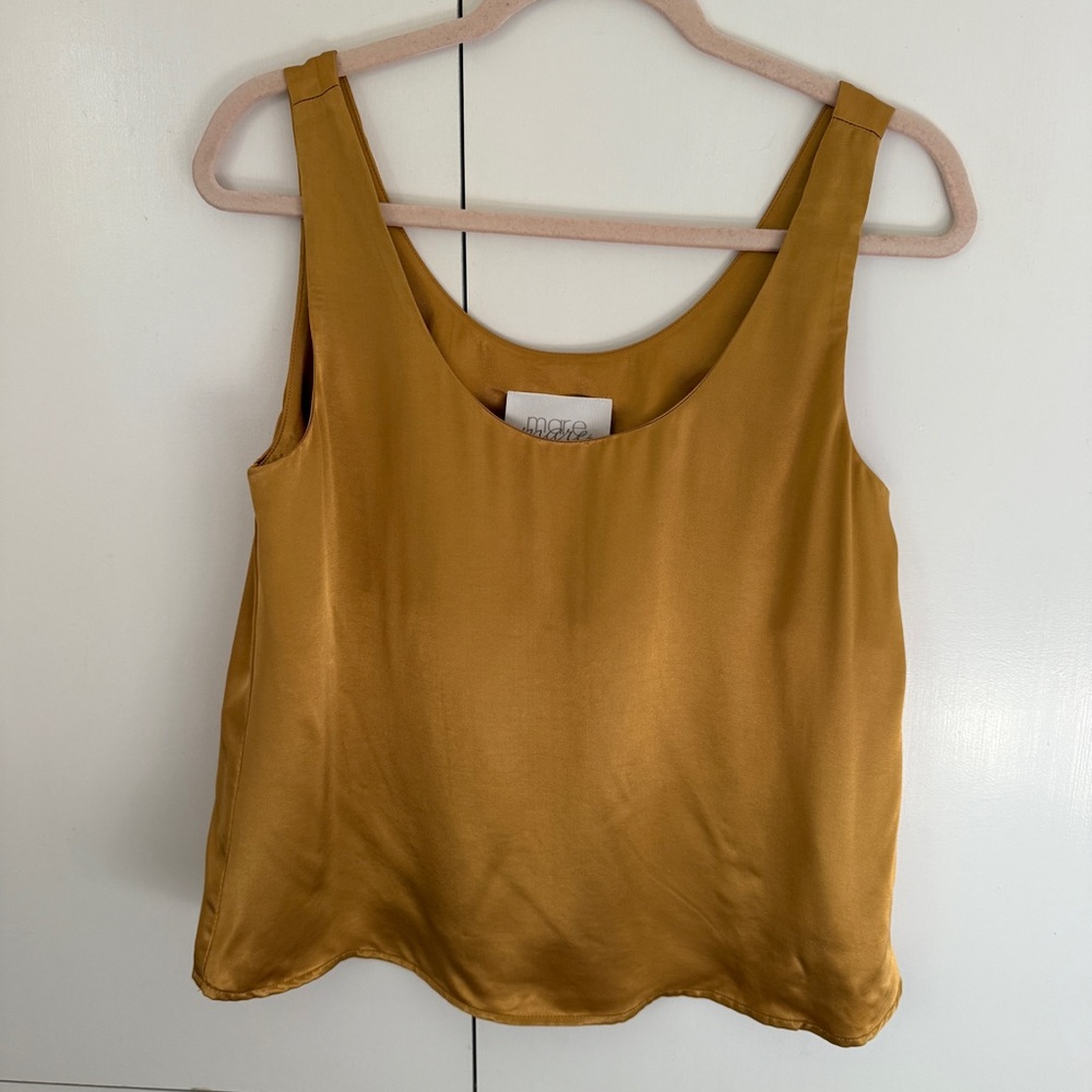 NWT Mare Mare Silky Tank Top in Gold- 100% Viscose